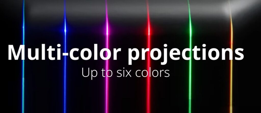 CAD-PRO Xpert laser projection systemで表現できるレーザ光の色調イメージ